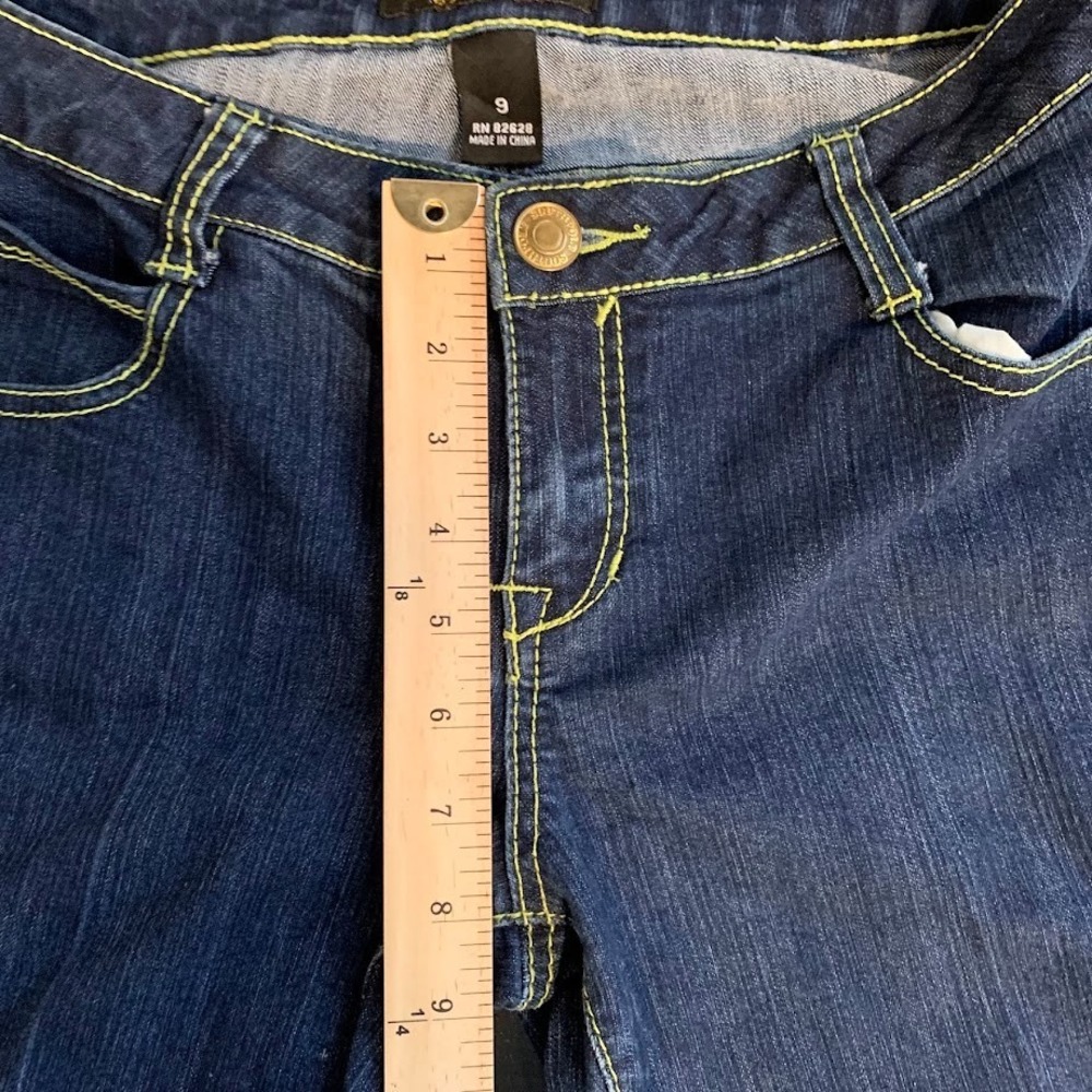 Vintage Y2K Southpole Denim Jeans‎ Green Embroidered Pocket Women's 9 - Picture 11 of 11